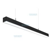 Светильник Слимфлеш Линейный 40W-2500Lm 5000-5500К Опал IP40 с БАП (aax.tech) на 3 часа черный