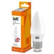 Лампа светодиодная C35 5Вт свеча 3000К тепл. бел. E27 450лм 230-240В IEK LLE-C35-5-230-30-E27